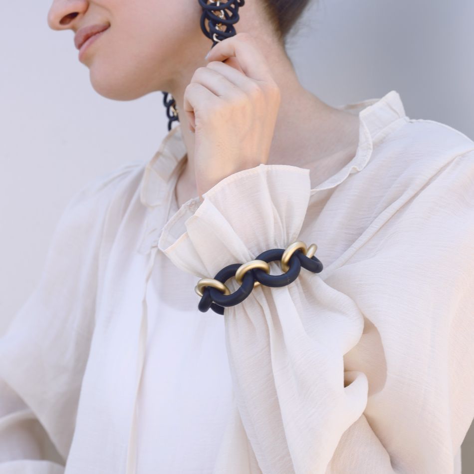 PULSERA ESLABONES CAUCHO