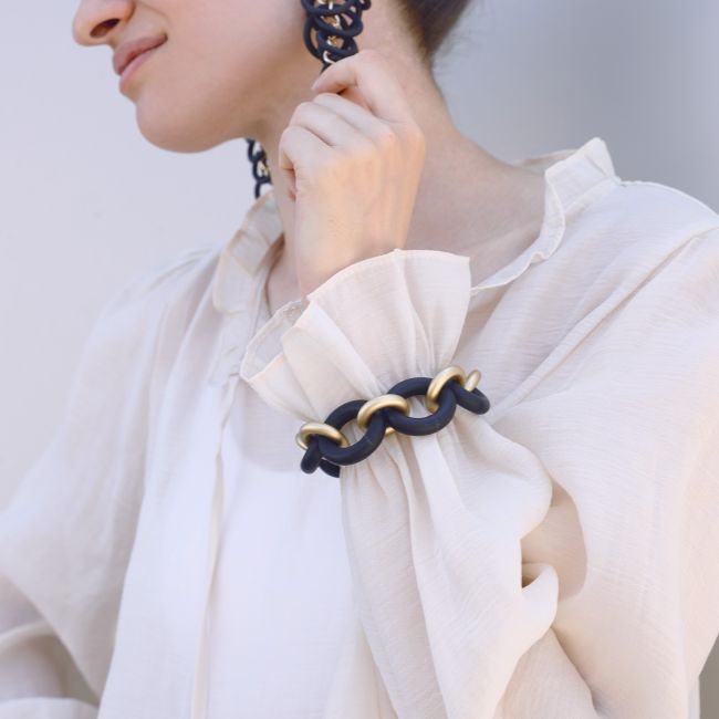 PULSERA ESLABONES CAUCHO