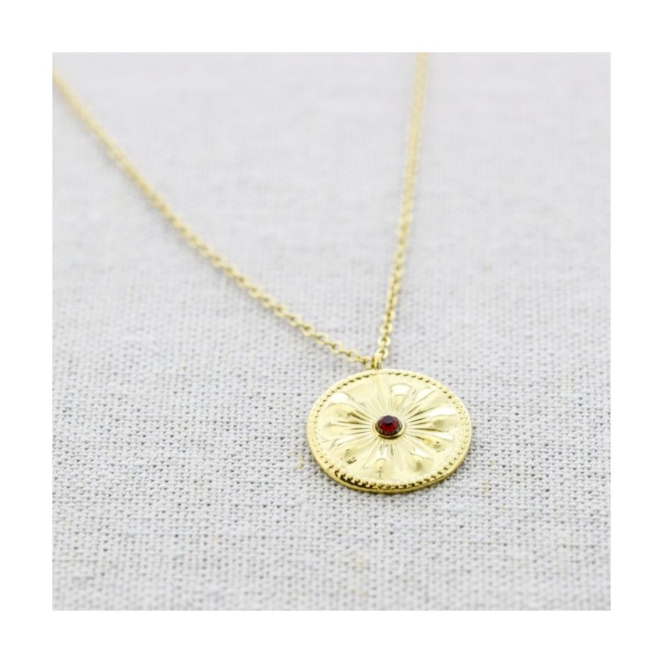 STEEL MEDAL PENDANT SHORT NECKLACE