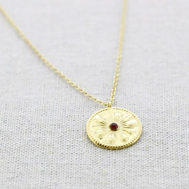 STEEL MEDAL PENDANT SHORT NECKLACE