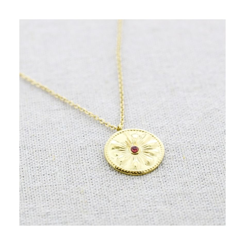 STEEL MEDAL PENDANT SHORT NECKLACE