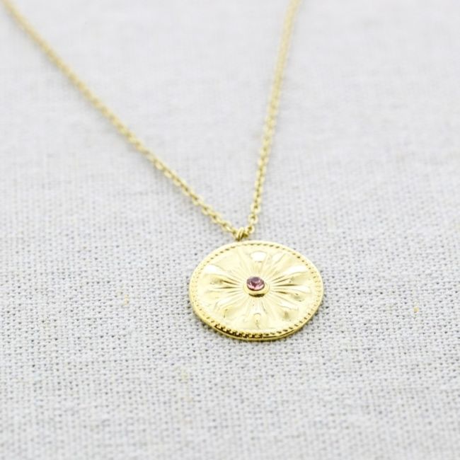 STEEL MEDAL PENDANT SHORT NECKLACE