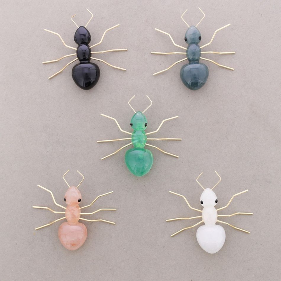 METAL RESIN ANT BROOCH