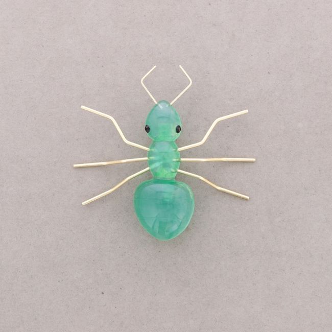 METAL RESIN ANT BROOCH