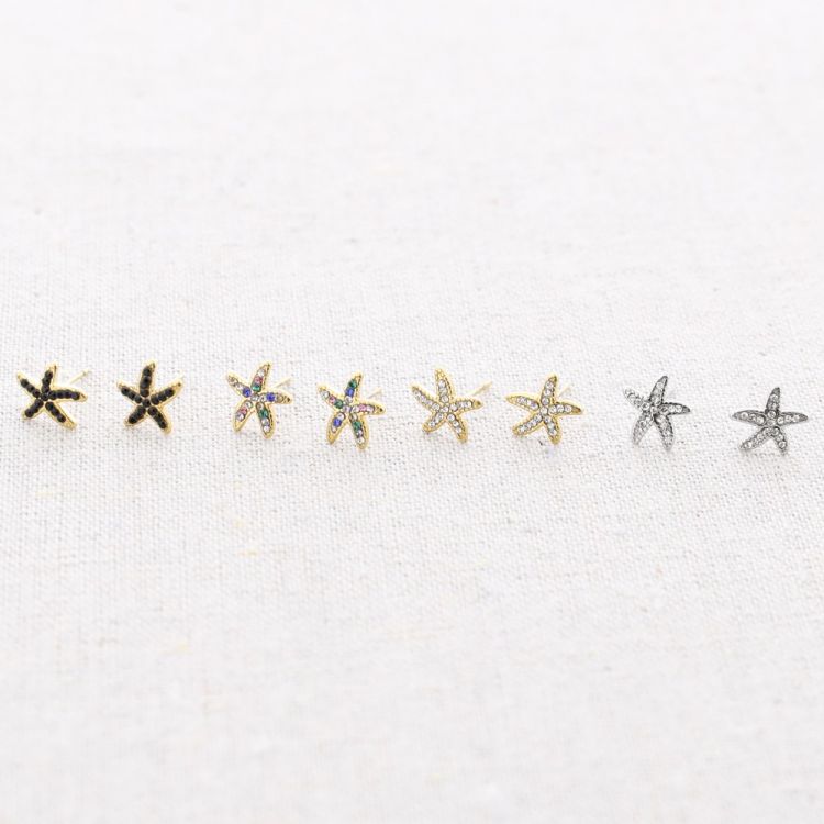 PENDIENTES ACERO PRESIÓN ESTRELLA DE MAR 2