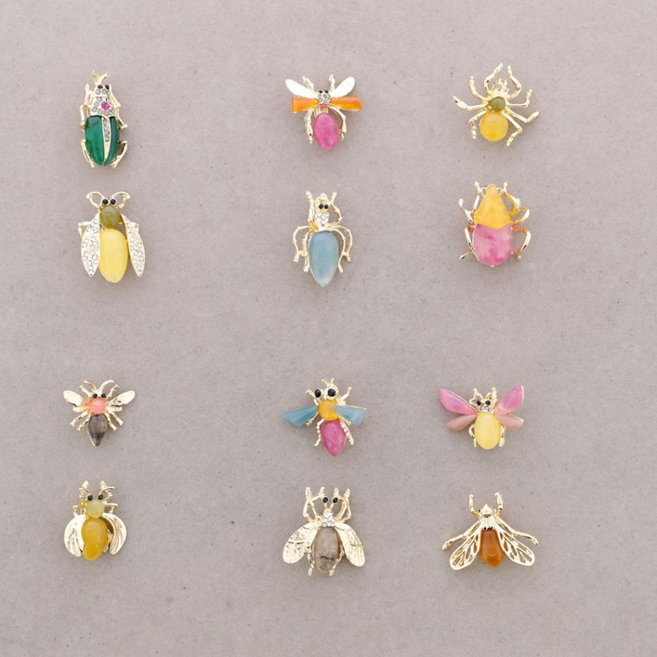 BROCHE SET 2 INSECTO METAL RESINA