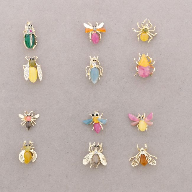 BROCHE SET 2 INSECTO METAL RESINA