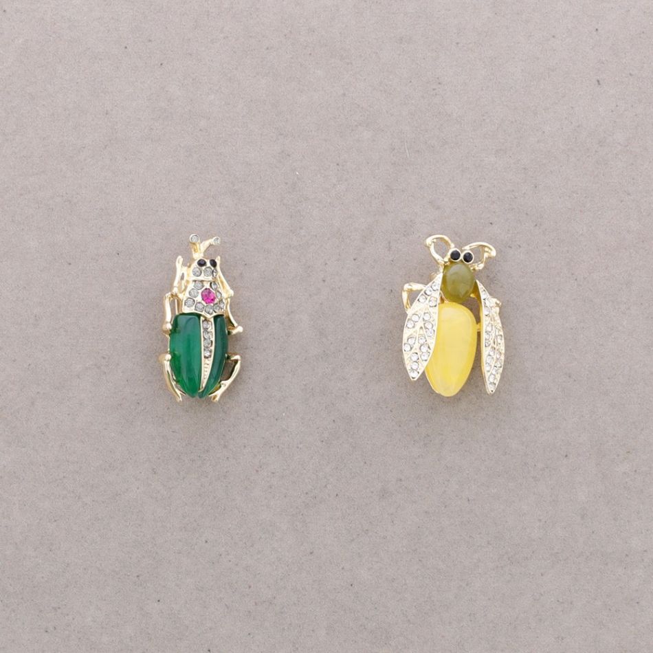 BROCHE SET 2 INSECTO METAL RESINA