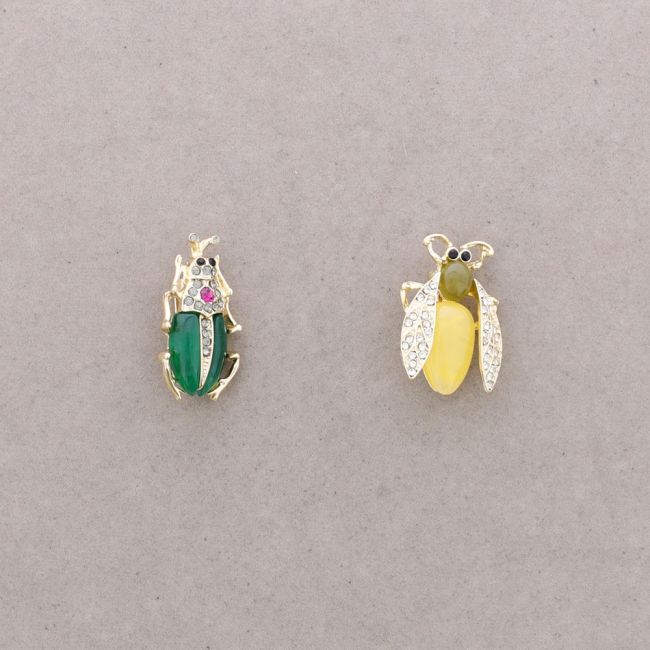 BROCHE SET 2 INSECTO METAL RESINA