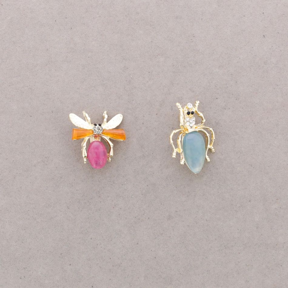 BROCHE SET 2 INSECTO METAL RESINA