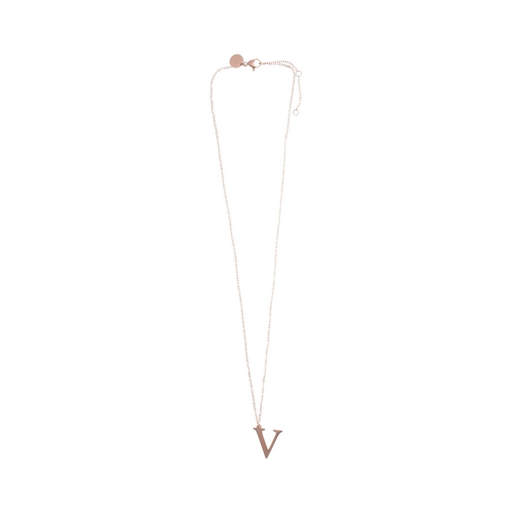 INITIAL LETTER V STEEL SHORT NECKLACE