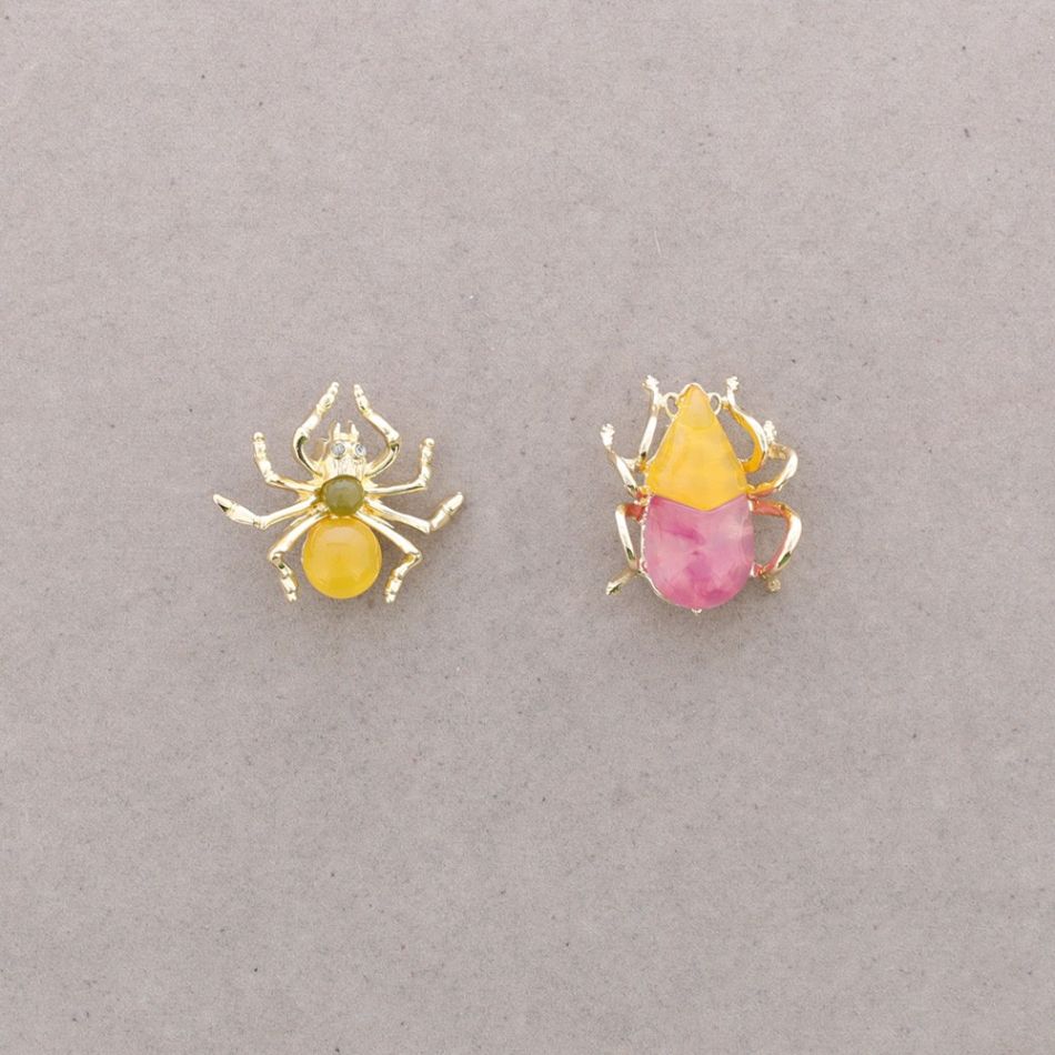 BROCHE SET 2 INSECTO METAL RESINA