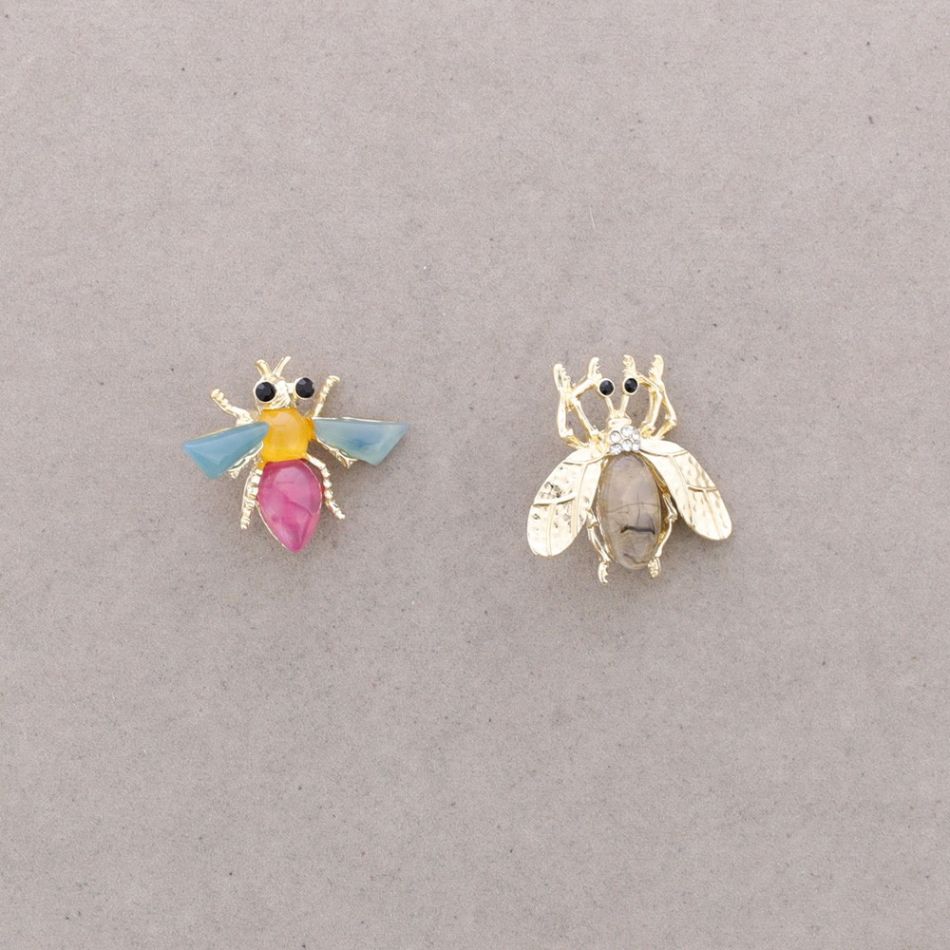 BROCHE SET 2 INSECTO METAL RESINA