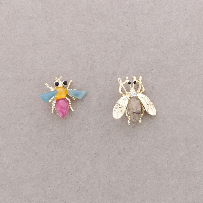 BROCHE SET 2 INSECTO METAL RESINA