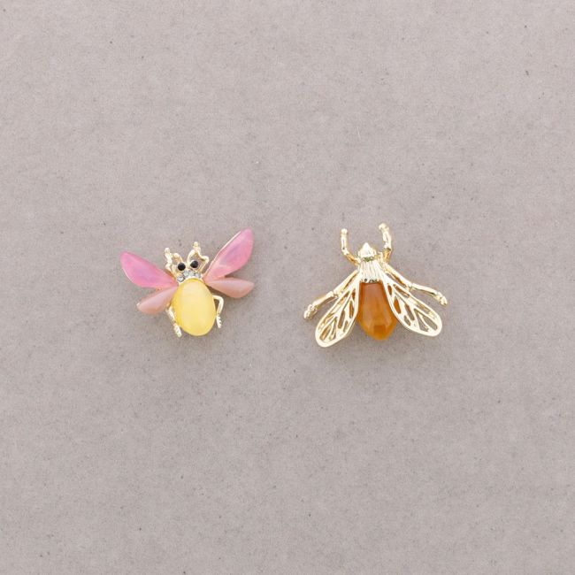 BROCHE SET 2 INSECTO METAL RESINA