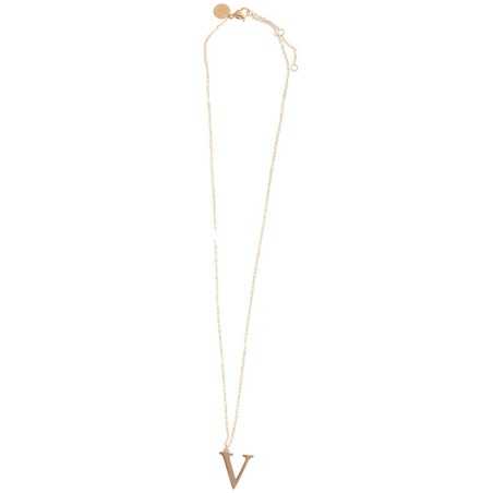 INITIAL LETTER V STEEL SHORT NECKLACE