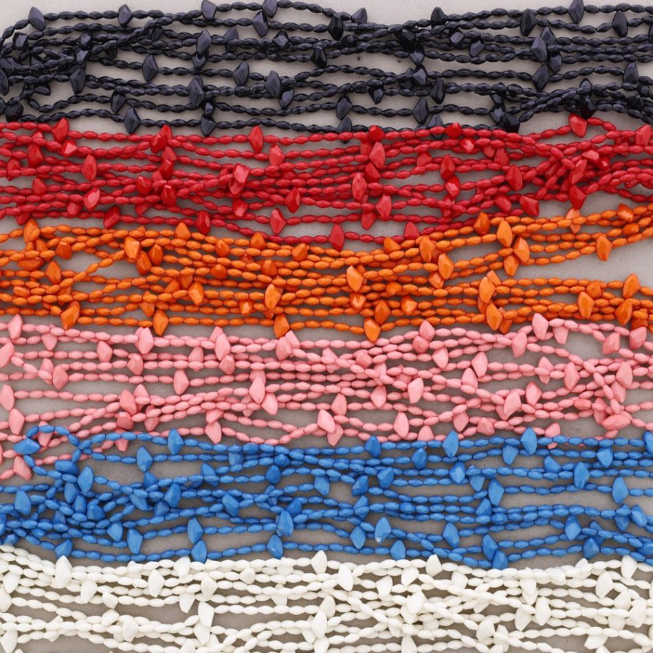 COLLAR LARGO MULTI CUENTAS RESINA