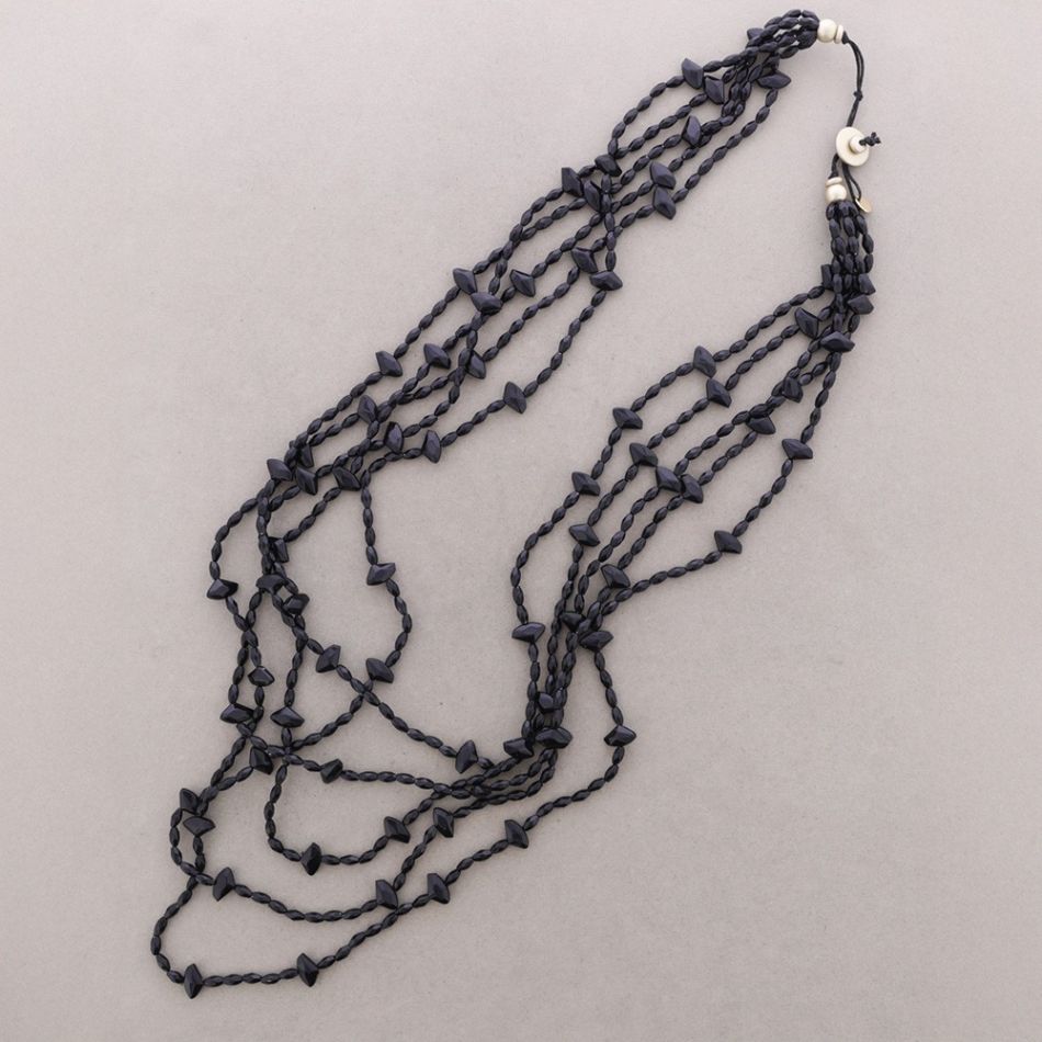 LONG MULTI-BEAD RESIN NECKLACE