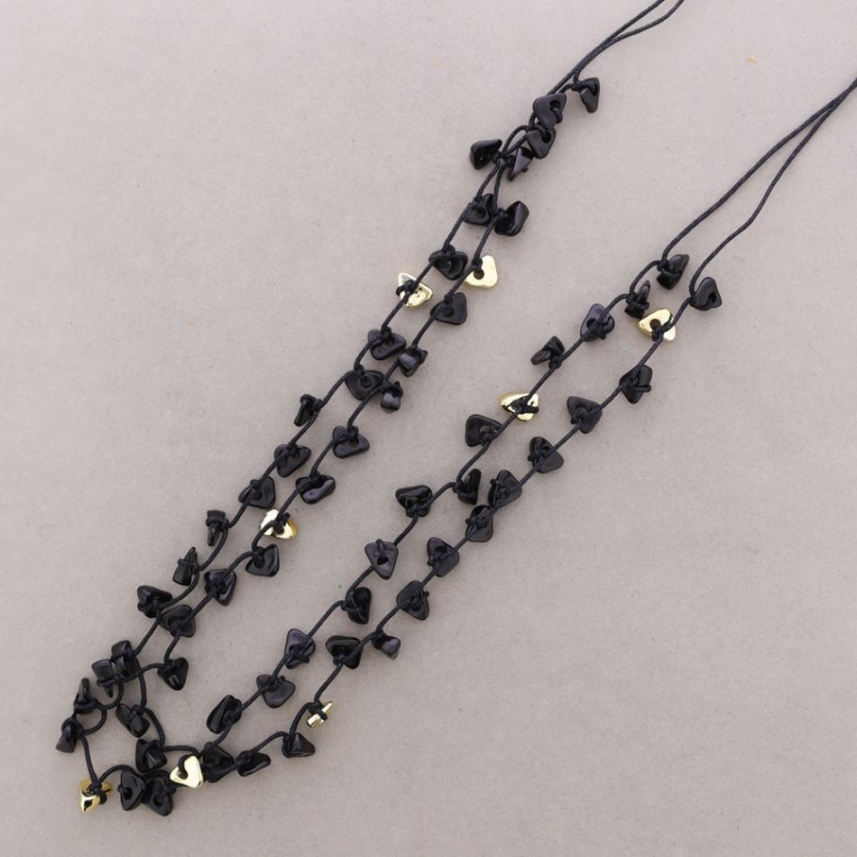 COLLAR LARGO DOBLE CUENTAS RESINA