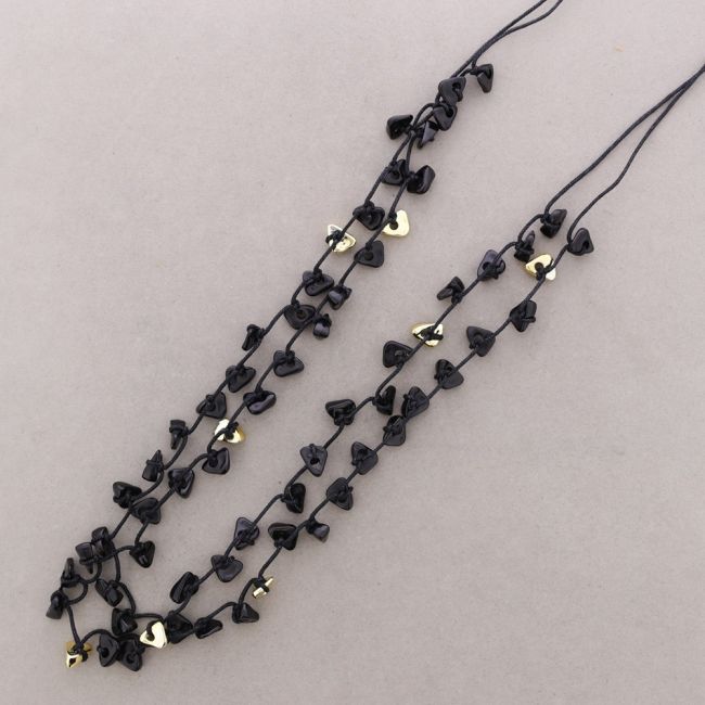 COLLAR LARGO DOBLE CUENTAS RESINA