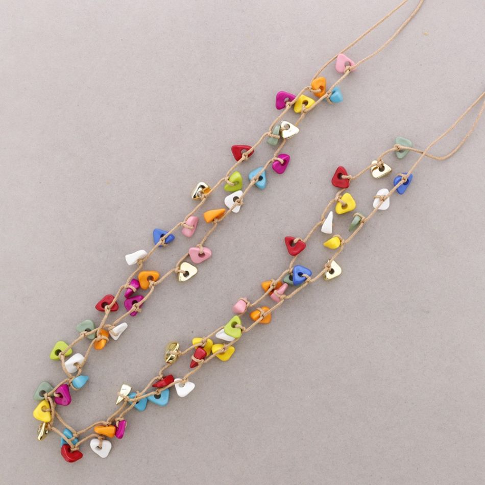 COLLAR LARGO DOBLE CUENTAS RESINA