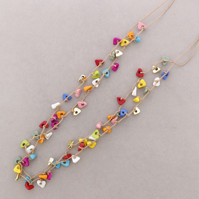 COLLAR LARGO DOBLE CUENTAS RESINA