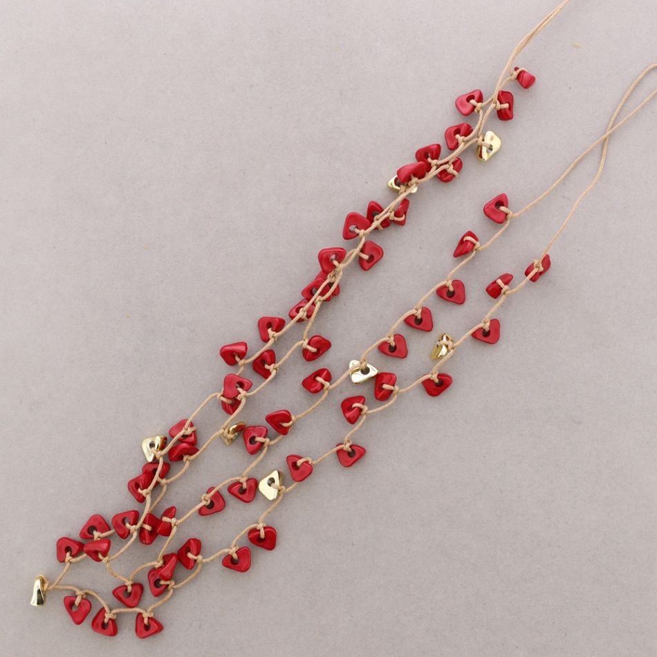 COLLAR LARGO DOBLE CUENTAS RESINA