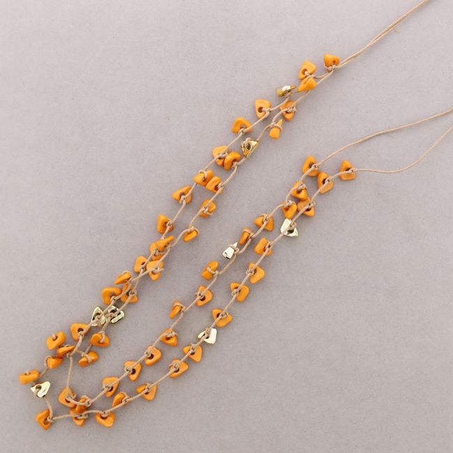 COLLAR LARGO DOBLE CUENTAS RESINA