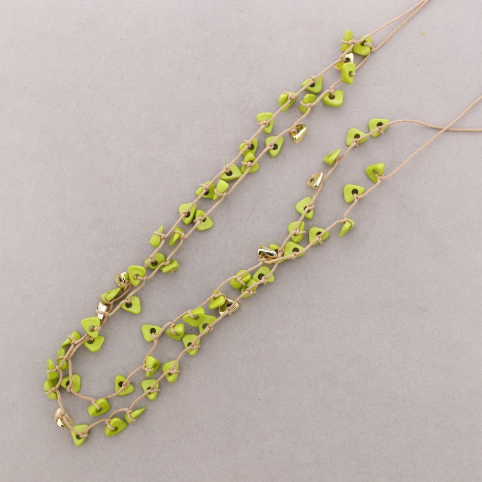 COLLAR LARGO DOBLE CUENTAS RESINA
