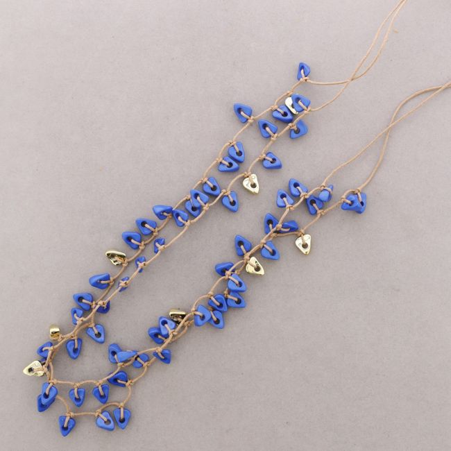 COLLAR LARGO DOBLE CUENTAS RESINA