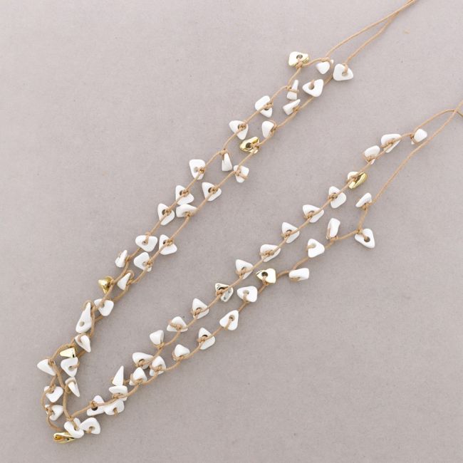 COLLAR LARGO DOBLE CUENTAS RESINA