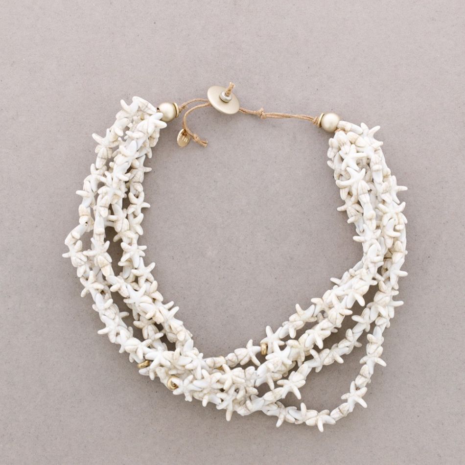 MULTI-BEADED RESIN STARFISH CHOKER