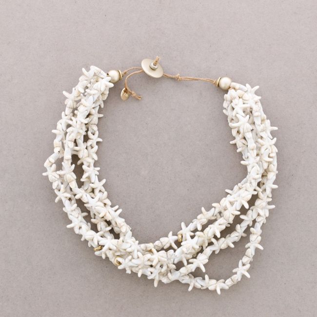 MULTI-BEADED RESIN STARFISH CHOKER