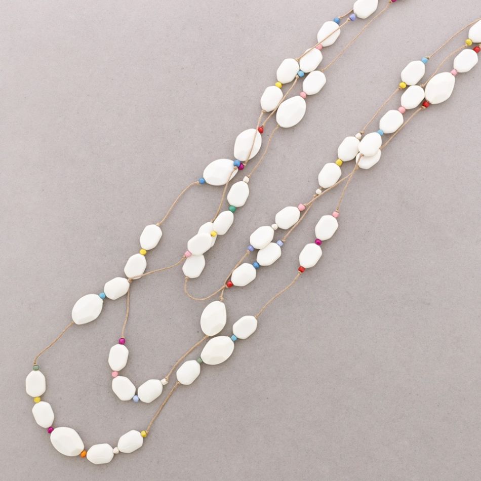 COLLAR LARGO TRIPLE CUENTAS RESINA