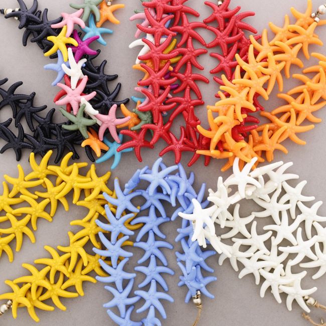 GARGANTILLA DOBLE CUENTAS ESTRELLAS DEL MAR RESINA
