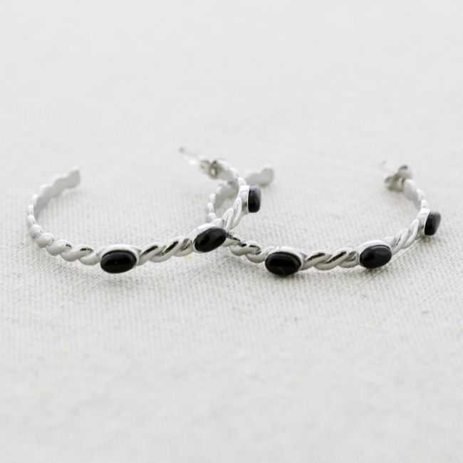PENDIENTES ACERO ARO PIEDRAS