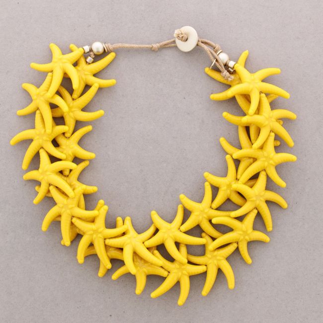 GARGANTILLA DOBLE CUENTAS ESTRELLAS DEL MAR RESINA