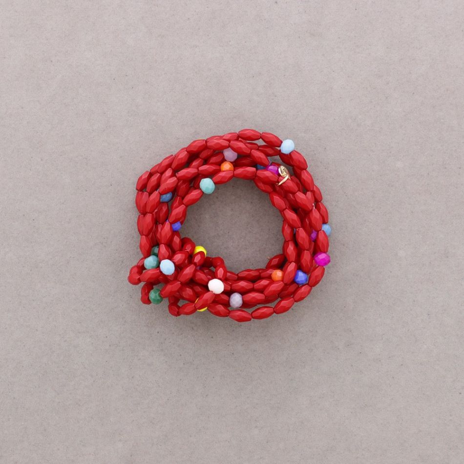 PULSERA ELÁSTICA MULTI CUENTAS RESINA