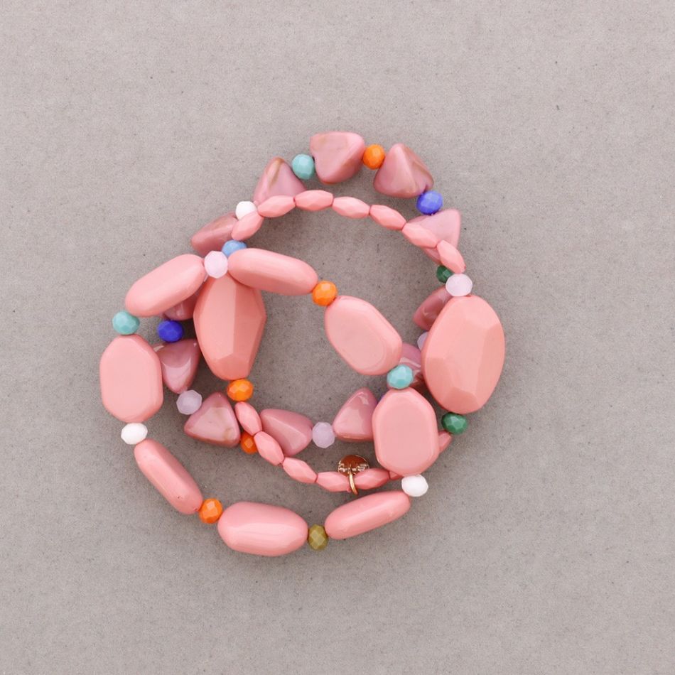 TRIPLE BEADS RESIN ELASTIC BRACELET