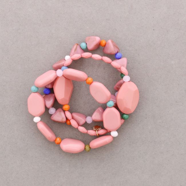 TRIPLE BEADS RESIN ELASTIC BRACELET