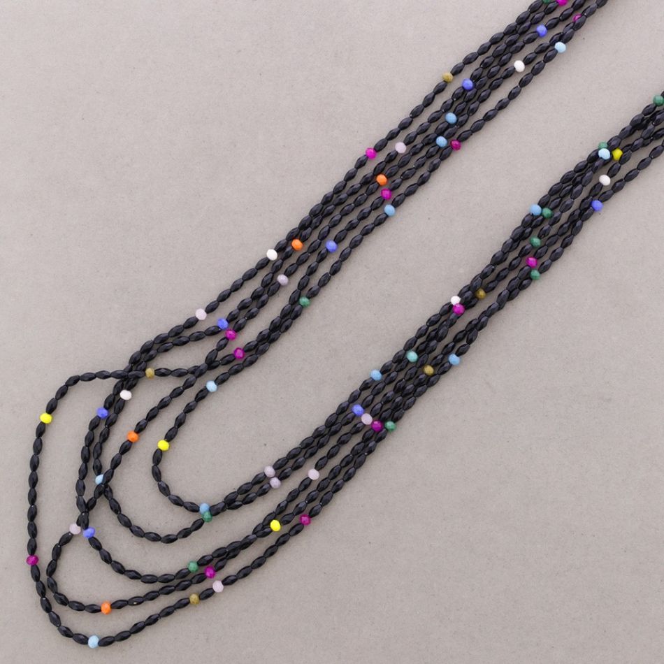 COLLAR LARGO MULTI CUENTAS RESINA