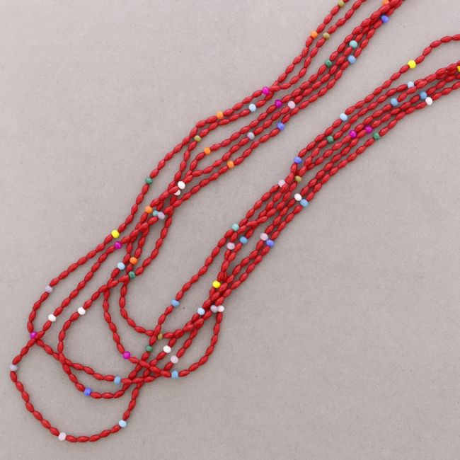 COLLAR LARGO MULTI CUENTAS RESINA