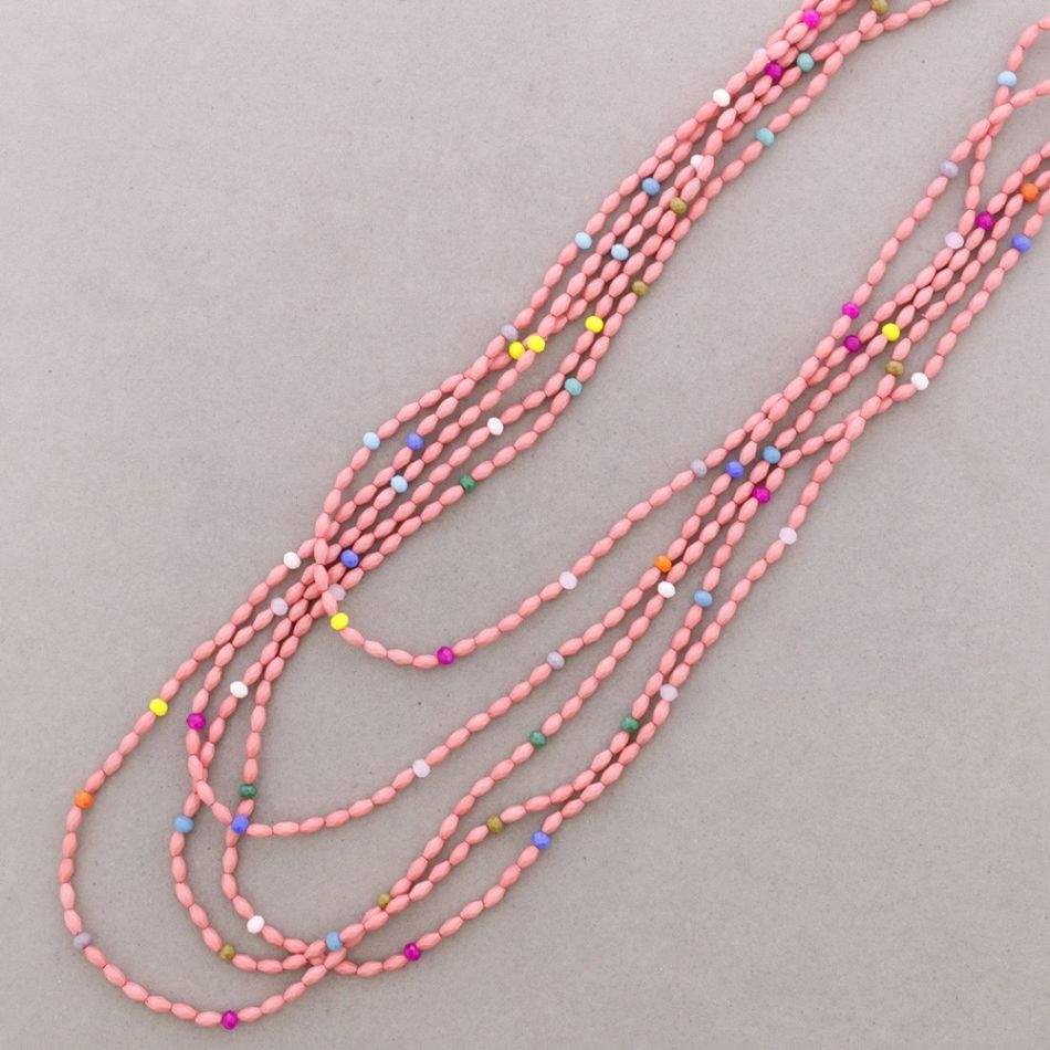 COLLAR LARGO MULTI CUENTAS RESINA