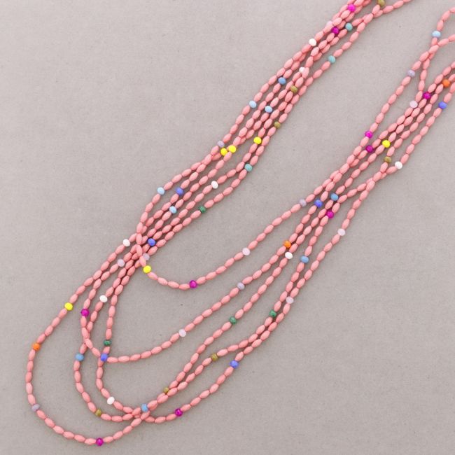 COLLAR LARGO MULTI CUENTAS RESINA