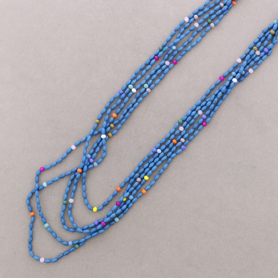 COLLAR LARGO MULTI CUENTAS RESINA