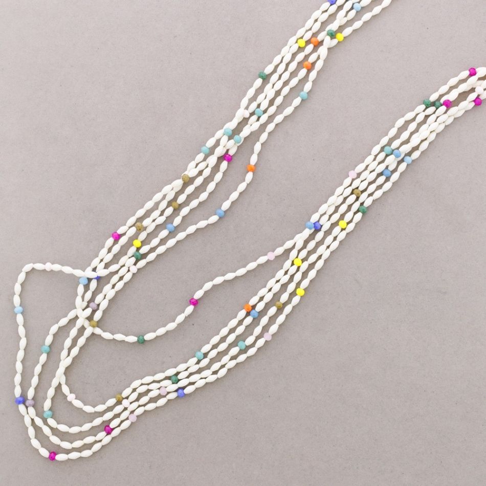 COLLAR LARGO MULTI CUENTAS RESINA