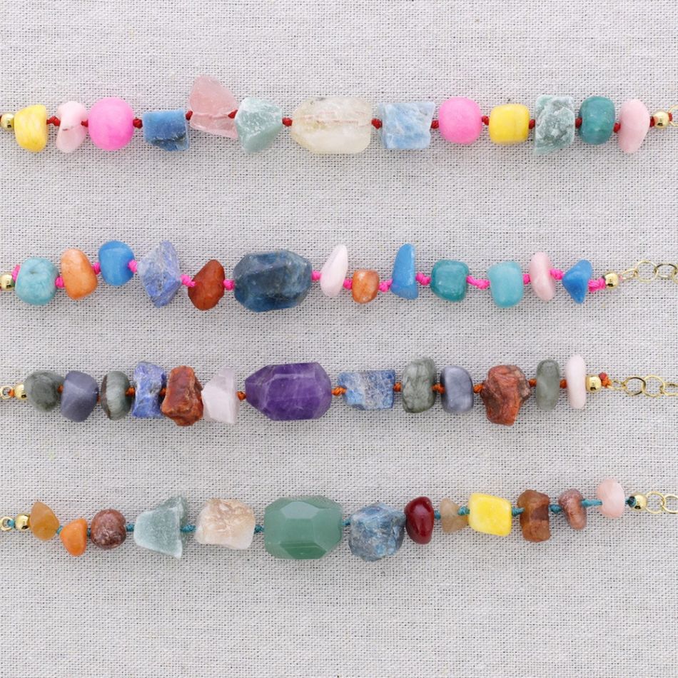 STEEL BEADS AND STONES BRACELET
