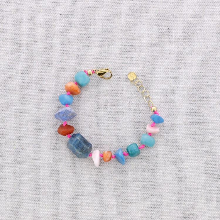 STEEL BEADS AND STONES BRACELET