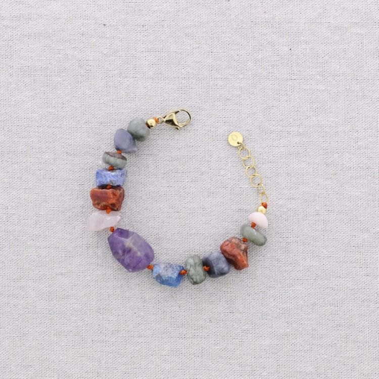STEEL BEADS AND STONES BRACELET 2