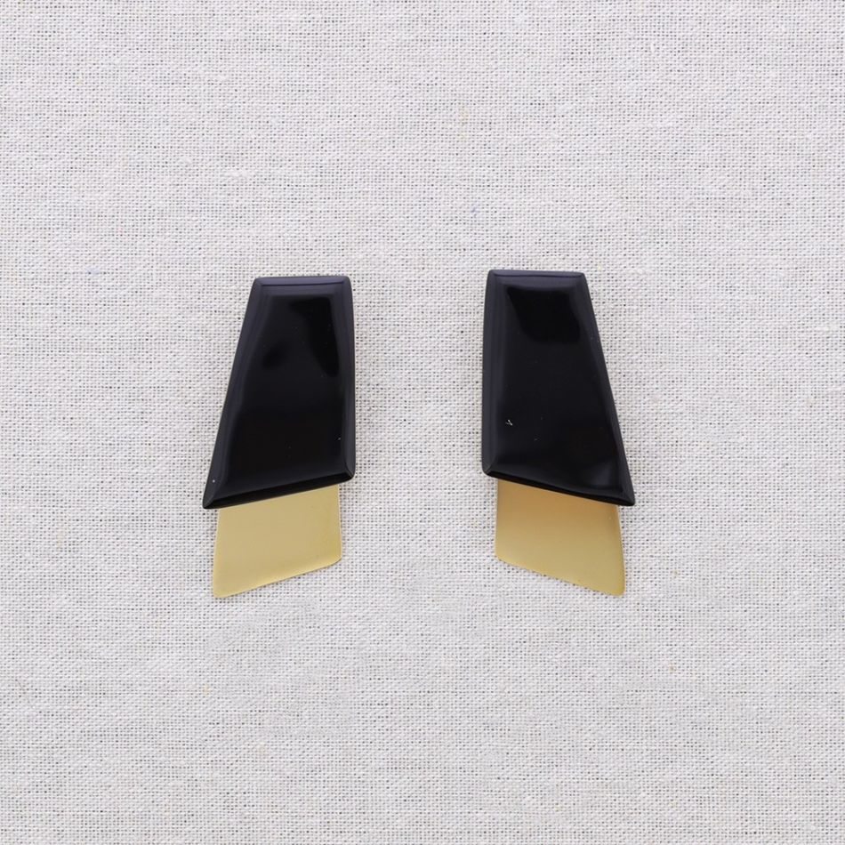 PENDIENTES ACERO FORMAS GEOMÉTRICAS ESMALTE